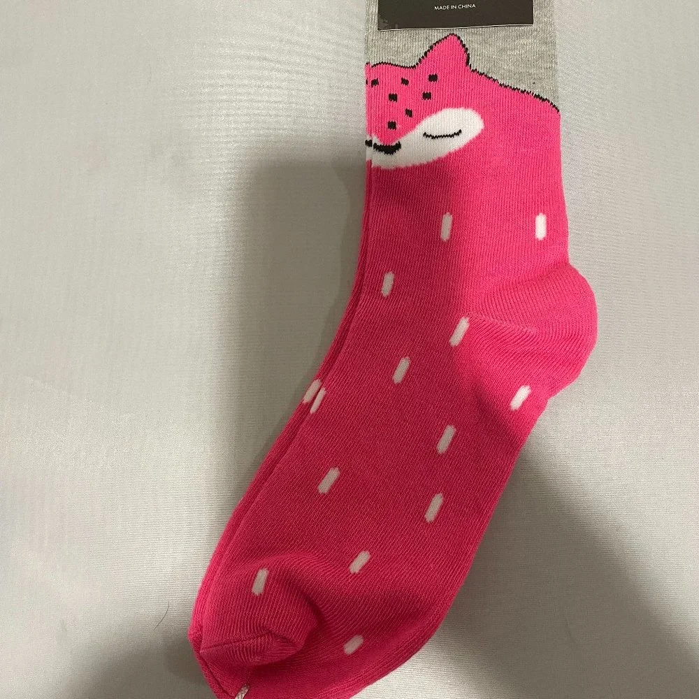 Super Cute Ladies Crew Socks  2 Pairs Soft Long Socks 1Pair(9-11) 1Pair(5-10)